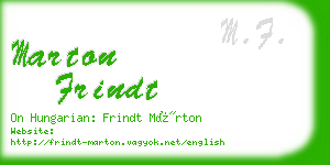 marton frindt business card